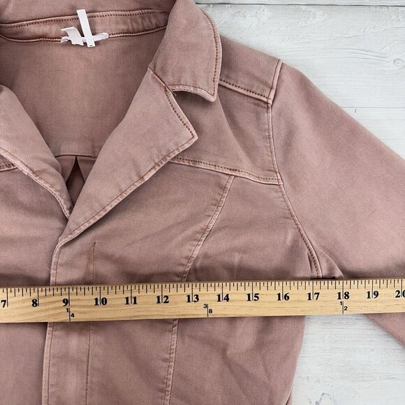 PAIGE Anessa Long Sleeve Jumpsuit Women 4 Pink Wide Leg Crop Belted High Rise - Picture 14 of 16